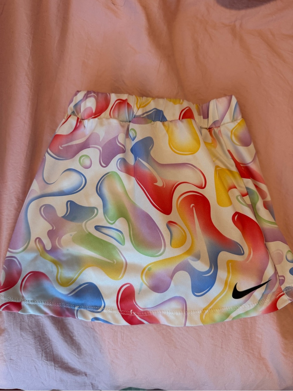 Nike White Multicolor Swirl Athletic Skirt